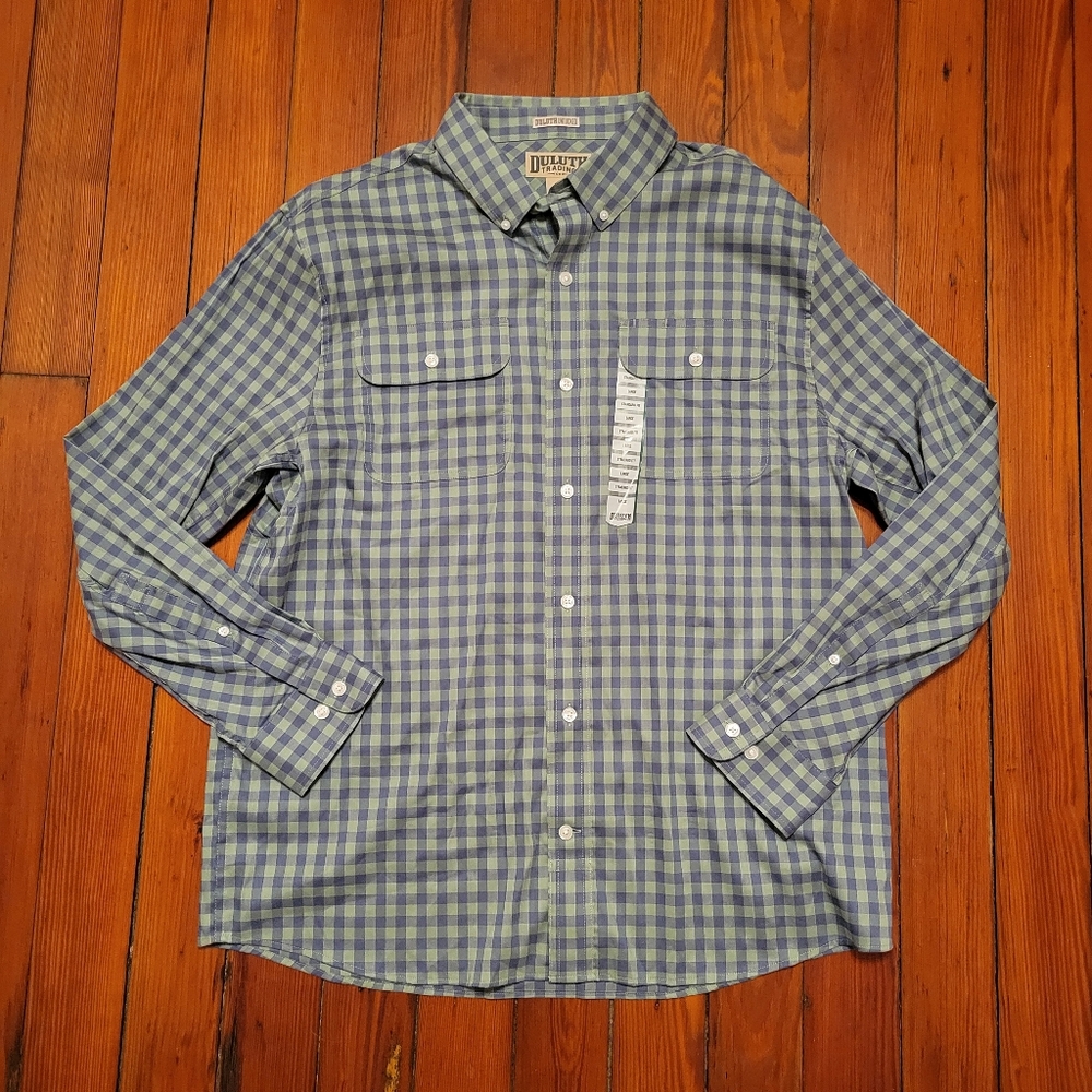 NWT Duluth Men's Blue Checkered Shirt